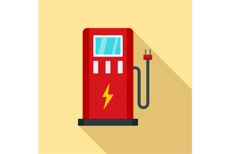 electric-car-station-icon-flat-style