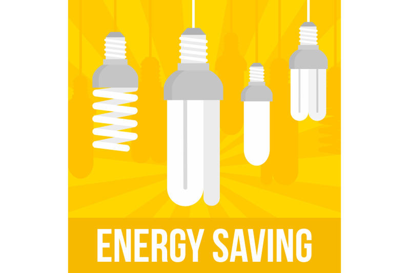 energy-saving-bulb-concept-background-flat-style