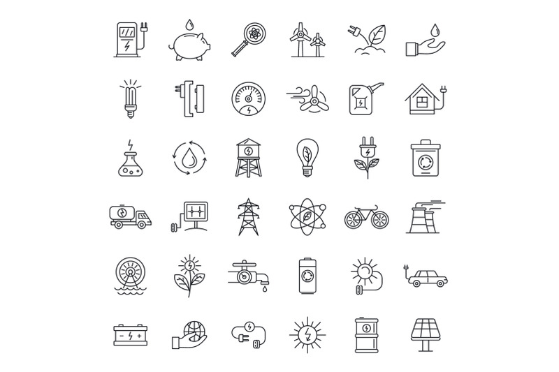 ecology-day-icon-set-outline-style