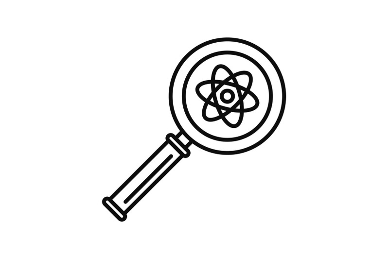 magnify-glass-atom-icon-outline-style