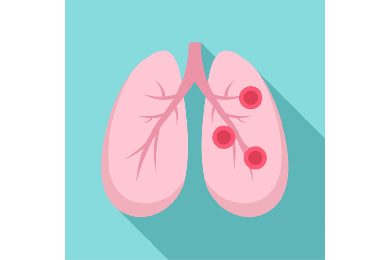 bronchitis-lungs-icon-flat-style