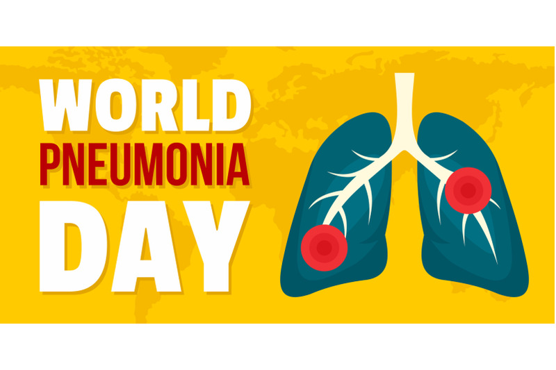 world-pneumonia-day-banner-horizontal-flat-style