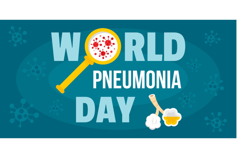 global-pneumonia-day-banner-horizontal-flat-style