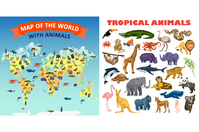 zoo-animals-banner-set-cartoon-style