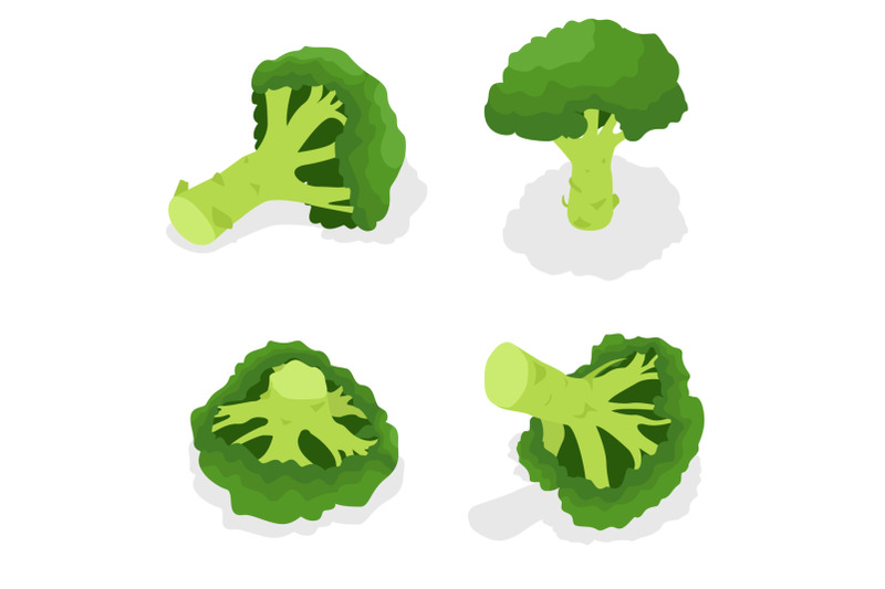 broccoli-icon-set-isometric-style