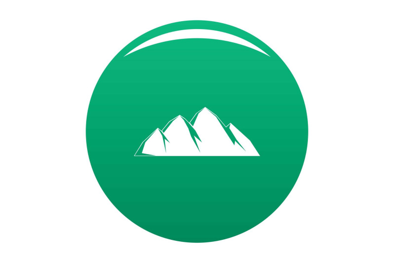 large-mountain-icon-vector-green