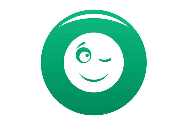 winks-smile-icon-vector-green