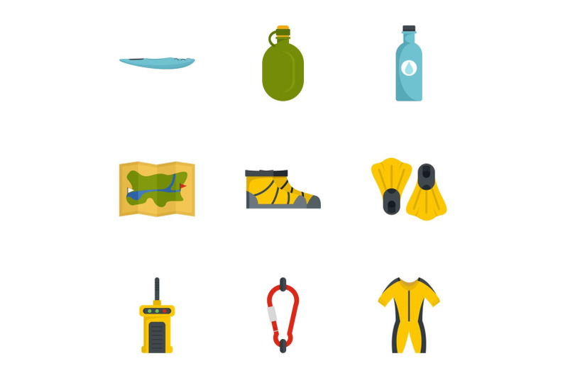 hiking-icon-set-flat-style