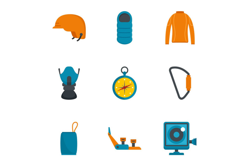 climbing-icon-set-flat-style