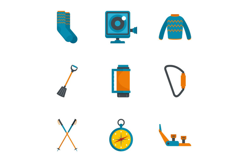 climbing-mountain-icon-set-flat-style