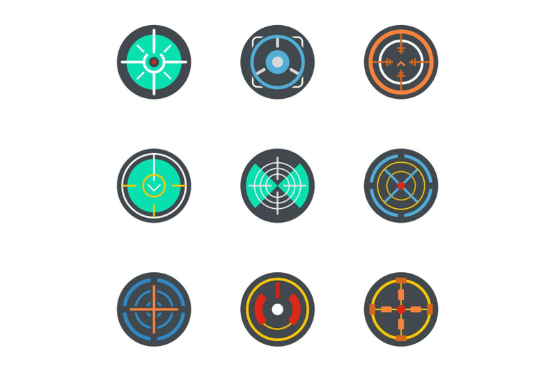 sniper-aim-icon-set-flat-style