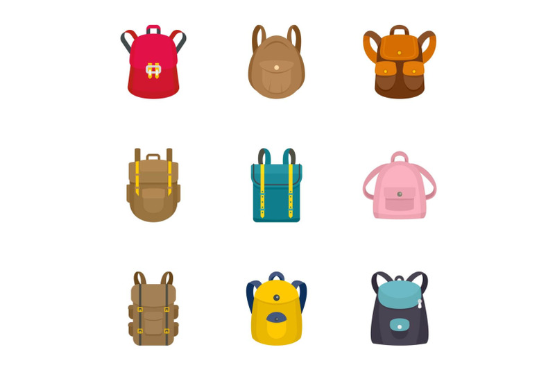 modern-backpack-icon-set-flat-style