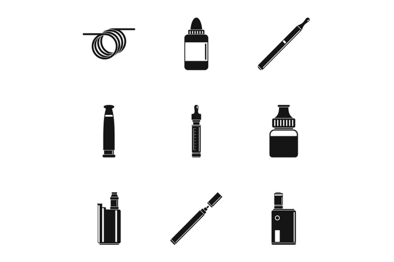 smoking-device-icon-set-simple-style