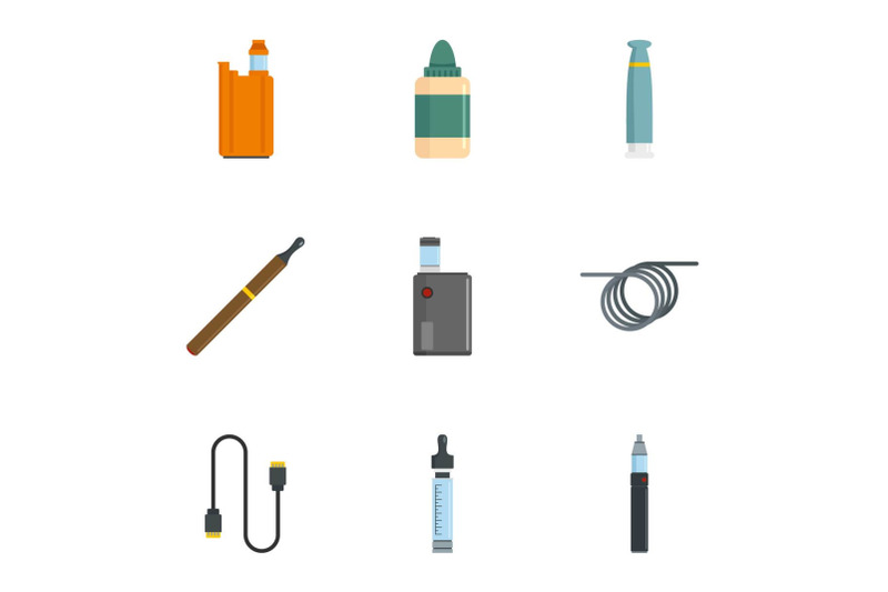 vapor-device-icon-set-flat-style