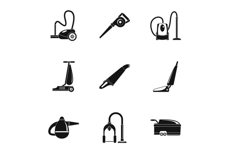 house-vacuum-cleaner-icon-set-simple-style
