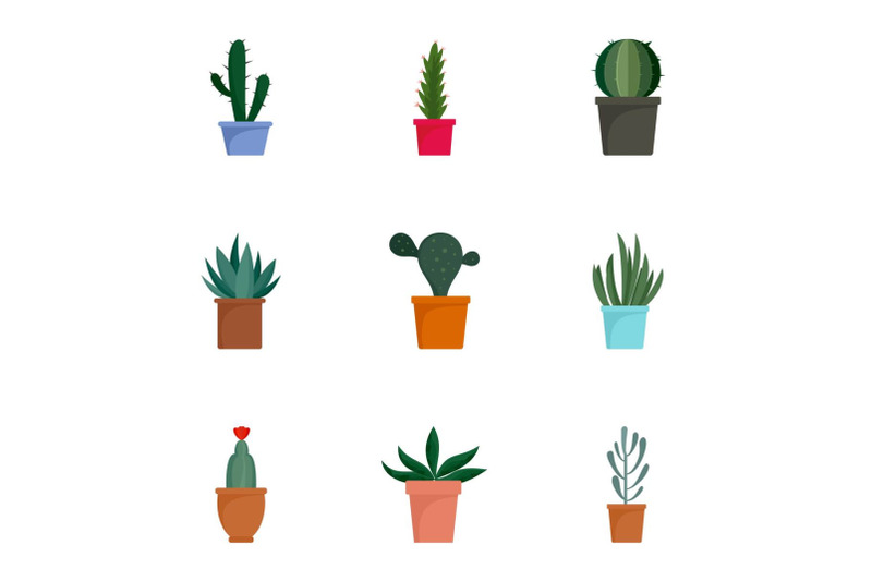 succulent-cactus-plant-icon-set-flat-style
