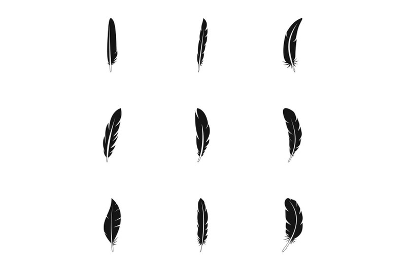 fashion-feather-icon-set-simple-style