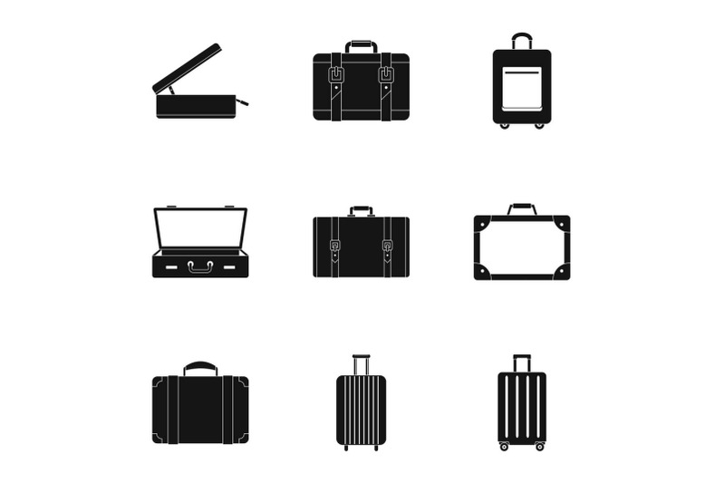 trip-luggage-icon-set-simple-style