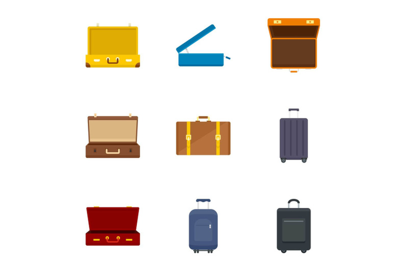luggage-bag-icon-set-flat-style