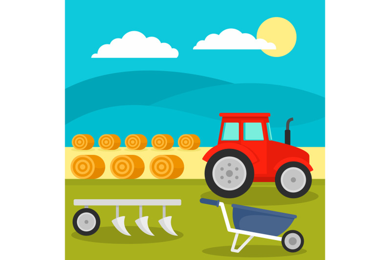 field-tool-concept-background-flat-style