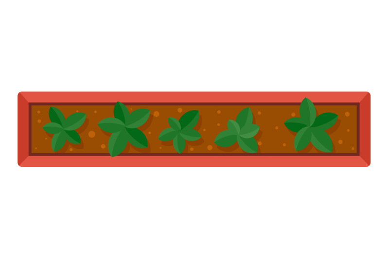 long-plant-pot-icon-flat-style
