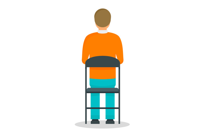 back-of-man-icon-flat-style