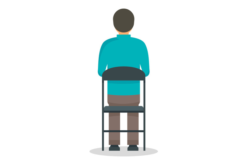 blue-back-man-icon-flat-style
