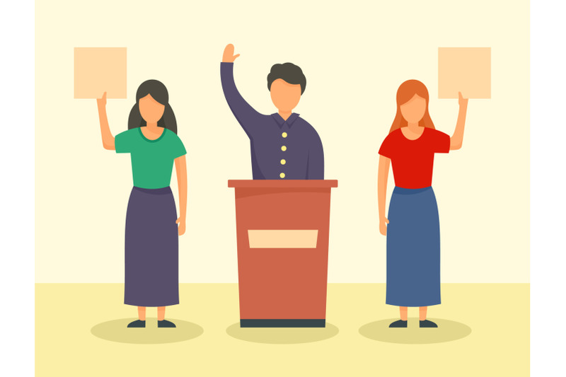 people-support-candidate-concept-background-flat-style