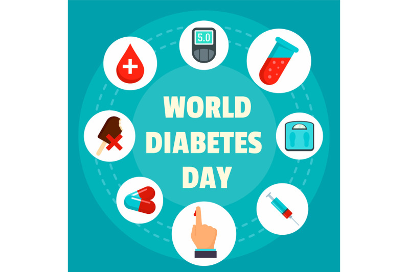 diabetes-day-concept-background-flat-style