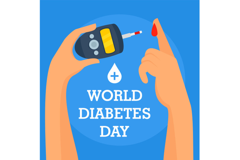 human-diabetes-day-concept-background-flat-style