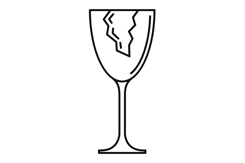 cracked-wine-glass-icon-outline-style