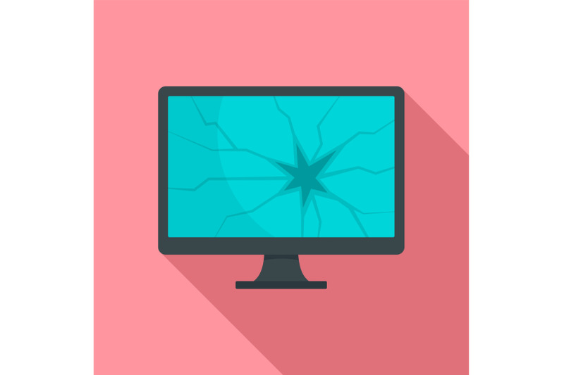 broken-computer-monitor-icon-flat-style