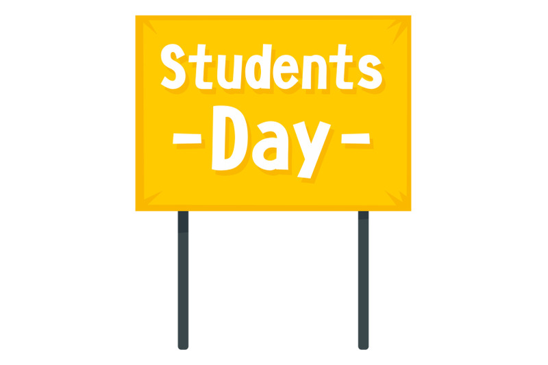 student-day-banner-icon-flat-style