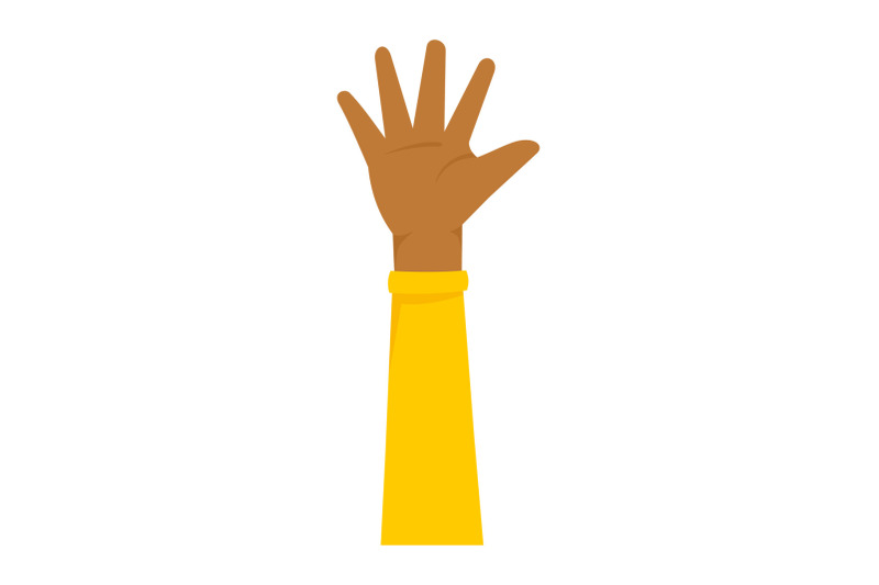 black-kid-hand-icon-flat-style