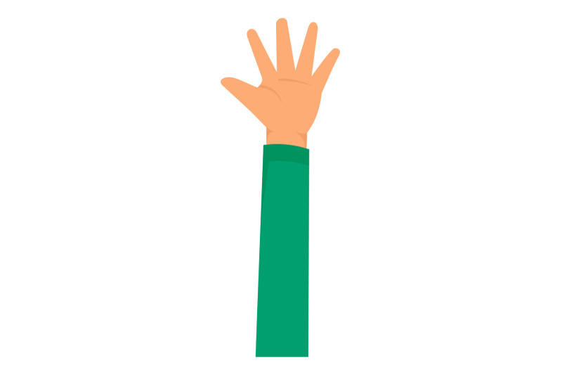 long-kid-hand-icon-flat-style