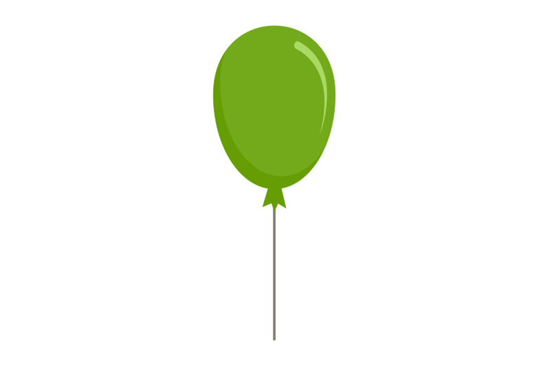 green-balloon-icon-flat-style