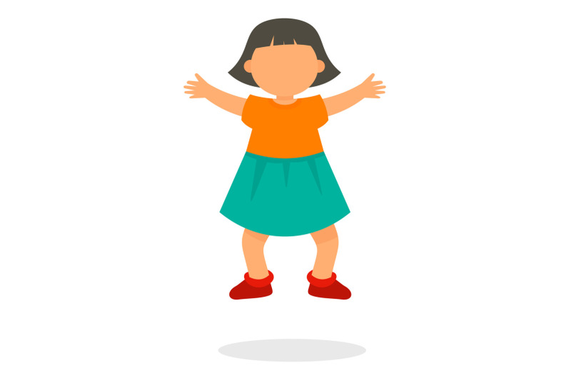 kid-girl-jump-icon-flat-style