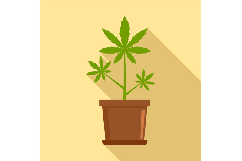 cannabis-plant-pot-icon-flat-style