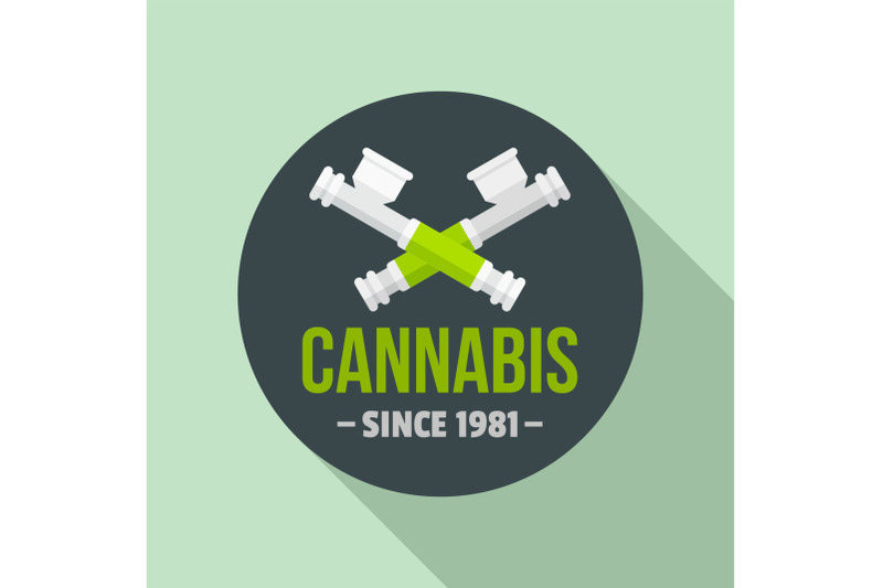cannabis-smoking-pipe-logo-flat-style