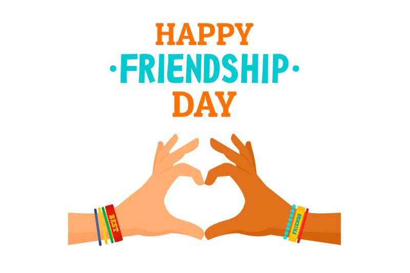 friendship-day-concept-background-flat-style