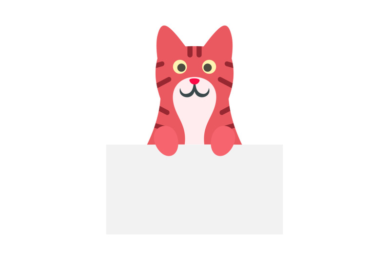 cute-red-cat-icon-flat-style