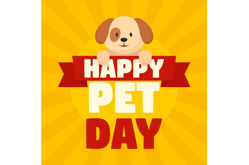 happy-pet-day-concept-background-flat-style