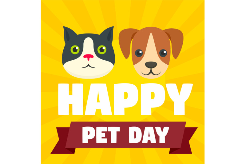 happy-national-pet-day-concept-background-flat-style