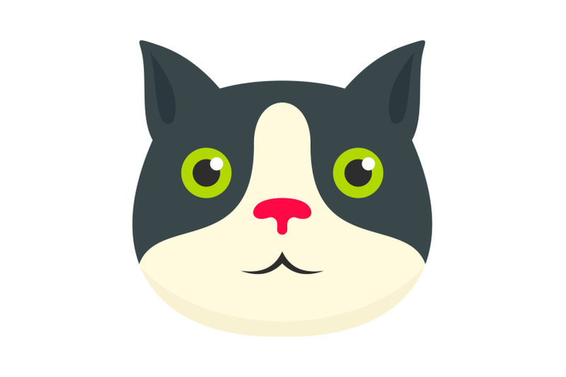 cute-cat-face-icon-flat-style