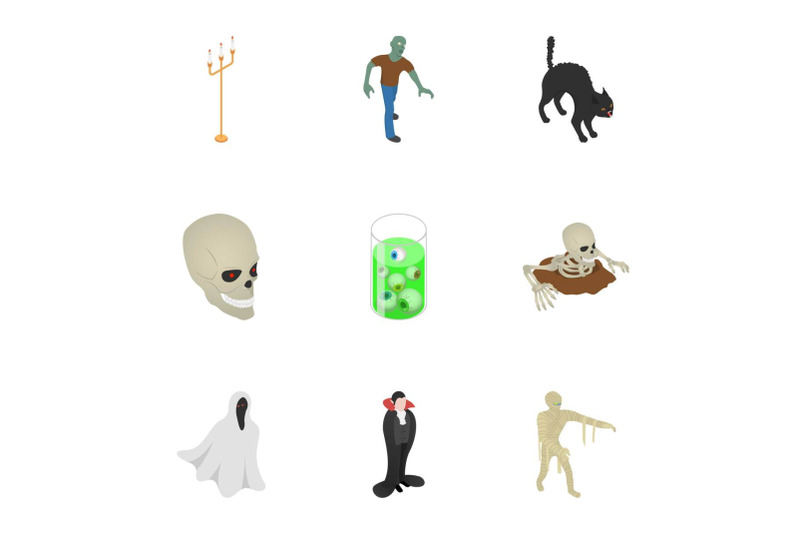 happy-halloween-icon-set-isometric-style