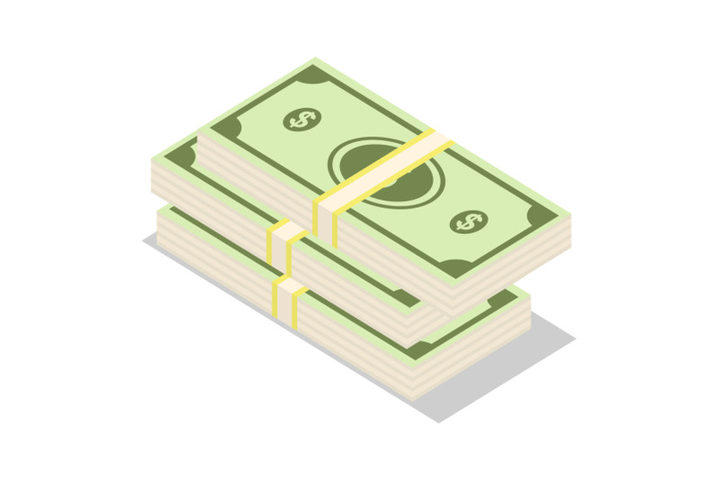 stack-of-dollar-icon-set-isometric-style