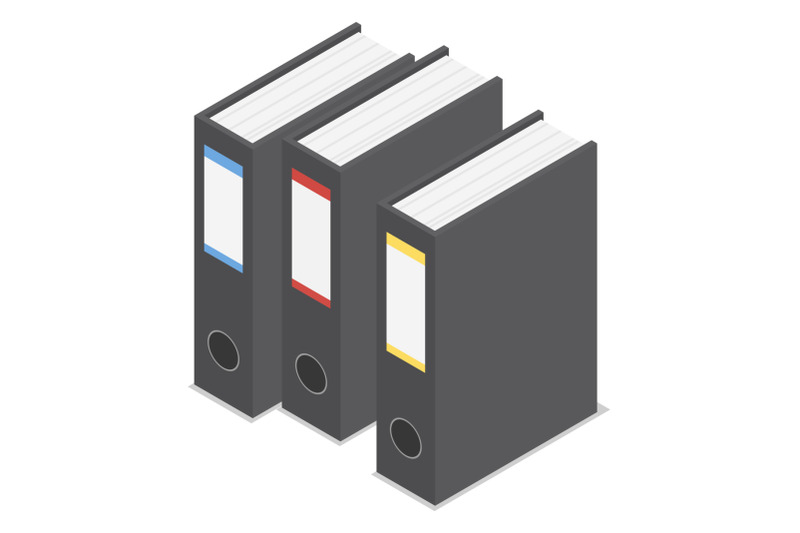 black-office-folder-icon-set-isometric-style
