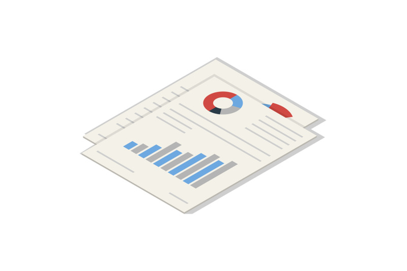 office-graph-paper-icon-set-isometric-style
