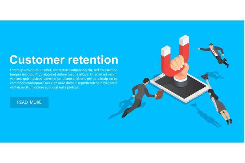 customer-retention-concept-banner-isometric-style