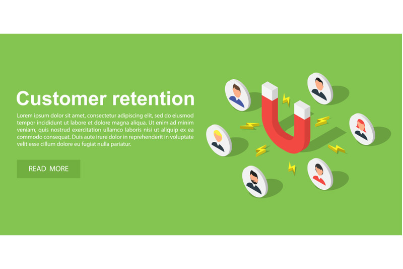 customer-attraction-concept-banner-isometric-style